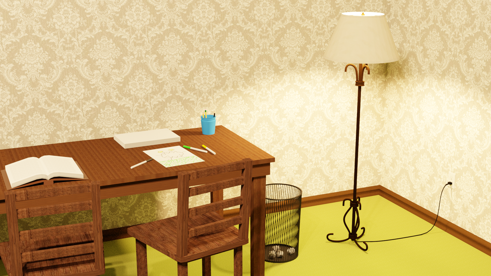 Lamp and desk preview image 1